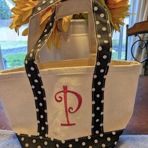 Brand New! Polka Dot Canvas Tote Bag